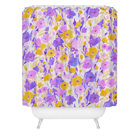 Jacqueline Maldonado Flower Field Lilac Yellow Shower Curtain