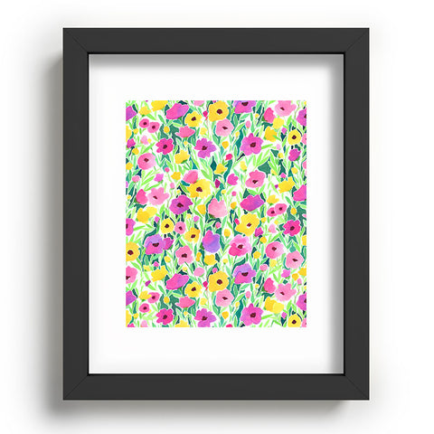 Jacqueline Maldonado Flower Field Pink Yellow Recessed Framing Rectangle