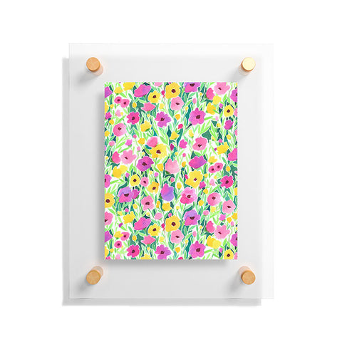 Jacqueline Maldonado Flower Field Pink Yellow Floating Acrylic Print