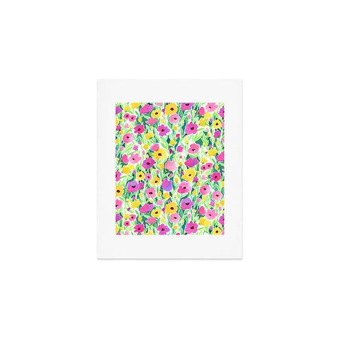 Jacqueline Maldonado Flower Field Pink Yellow Art Print