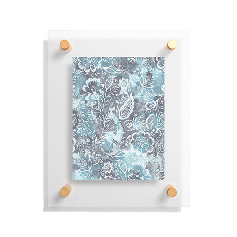 Jacqueline Maldonado Folk Floral Grey Floating Acrylic Print