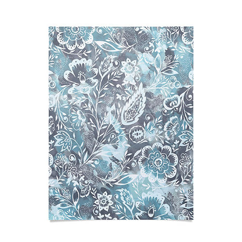 Jacqueline Maldonado Folk Floral Grey Poster