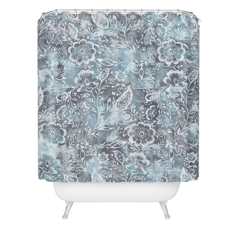 Jacqueline Maldonado Folk Floral Grey Shower Curtain