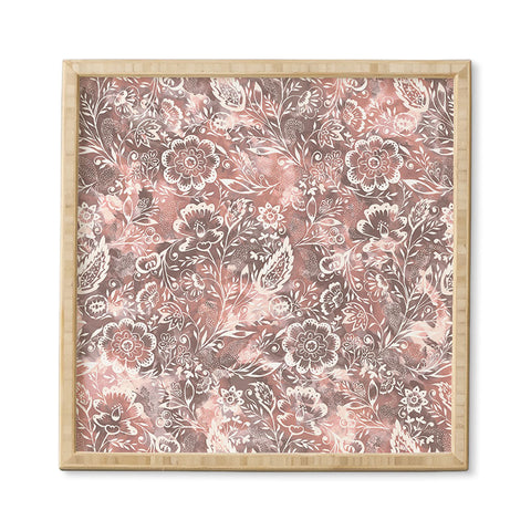 Jacqueline Maldonado Folk Floral Natural Framed Wall Art