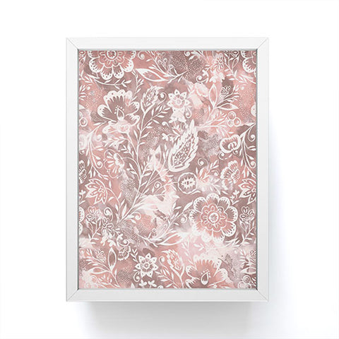 Jacqueline Maldonado Folk Floral Natural Framed Mini Art Print