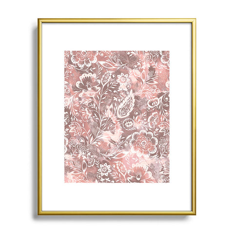 Jacqueline Maldonado Folk Floral Natural Metal Framed Art Print