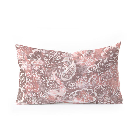 Jacqueline Maldonado Folk Floral Natural Oblong Throw Pillow