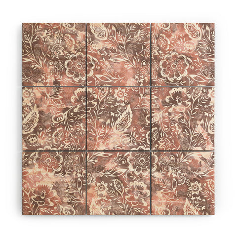 Jacqueline Maldonado Folk Floral Natural Wood Wall Mural