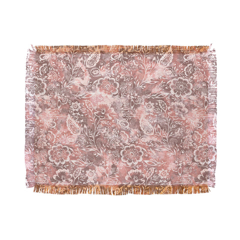 Jacqueline Maldonado Folk Floral Natural Throw Blanket