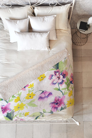 Jacqueline Maldonado Garden Journal Pink Fleece Throw Blanket