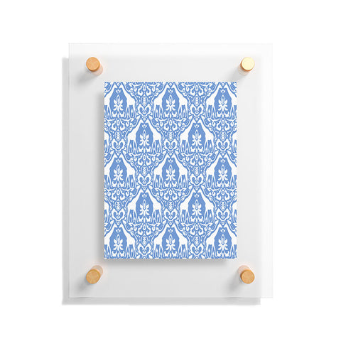 Jacqueline Maldonado Giraffe Damask Pale Blue Floating Acrylic Print