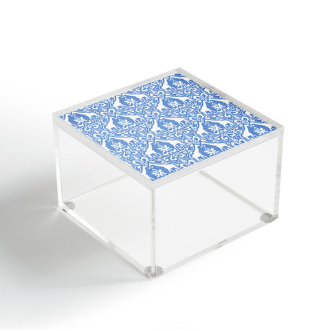 Jacqueline Maldonado Giraffe Damask Pale Blue Acrylic Box