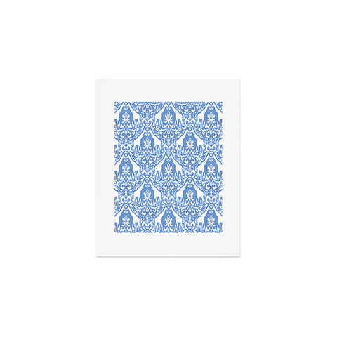 Jacqueline Maldonado Giraffe Damask Pale Blue Art Print
