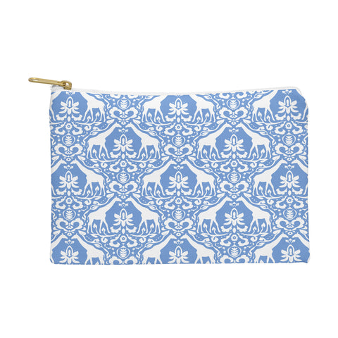 Jacqueline Maldonado Giraffe Damask Pale Blue Pouch