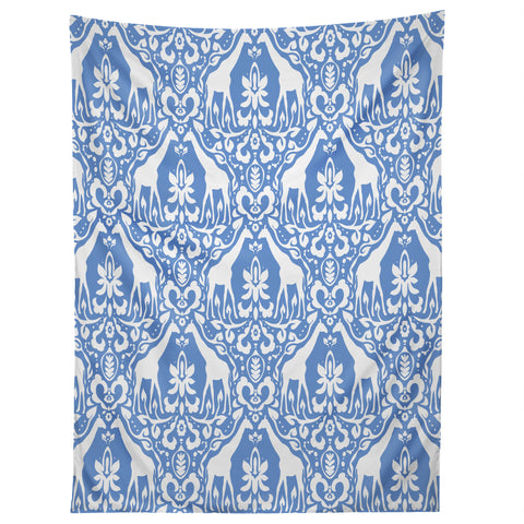 Jacqueline Maldonado Giraffe Damask Pale Blue Tapestry