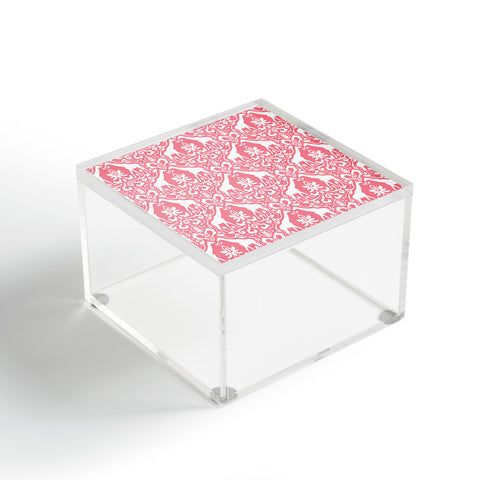 Jacqueline Maldonado Giraffe Damask Salmon Pink Acrylic Box
