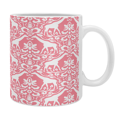 Jacqueline Maldonado Giraffe Damask Salmon Pink Coffee Mug