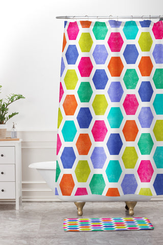 Jacqueline Maldonado Hexagon 2 Shower Curtain And Mat
