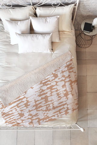 Jacqueline Maldonado Inky Inverse Terra Cotta Fleece Throw Blanket