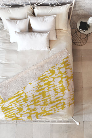 Jacqueline Maldonado Inky Inverse Yellow Fleece Throw Blanket