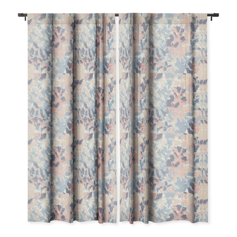 Jacqueline Maldonado Intuition Pale Peach and Blue Blackout Window Curtain