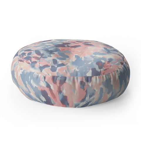 Jacqueline Maldonado Intuition Pale Peach and Blue Floor Pillow Round