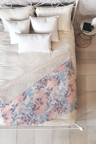 Jacqueline Maldonado Intuition Pale Peach and Blue Fleece Throw Blanket