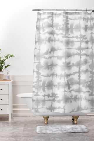 Jacqueline Maldonado Lateral Soft Gray Shower Curtain And Mat