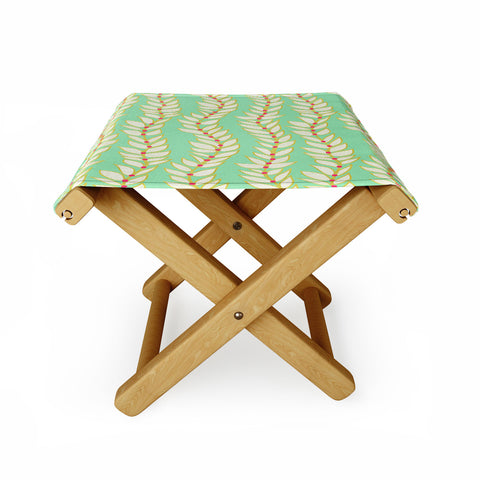 Jacqueline Maldonado Leaf Dot Stripe Mint Folding Stool