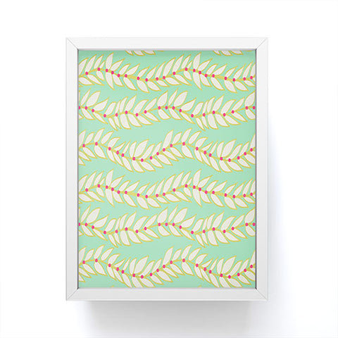 Jacqueline Maldonado Leaf Dot Stripe Mint Framed Mini Art Print