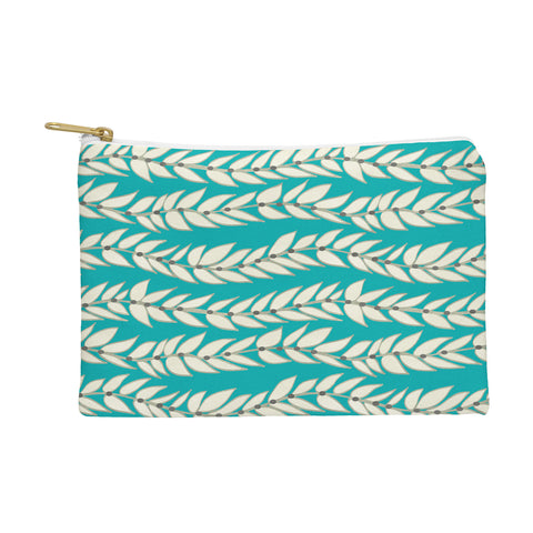 Jacqueline Maldonado Leaf Dot Stripe Teal Pouch