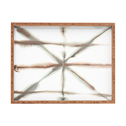 Jacqueline Maldonado Light Dye Folding Taupe Rectangular Tray
