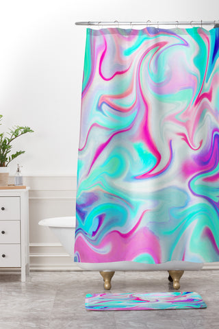 Jacqueline Maldonado Liquid 3 Shower Curtain And Mat