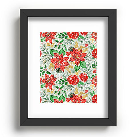 Jacqueline Maldonado Lively Christmas Floral Recessed Framing Rectangle