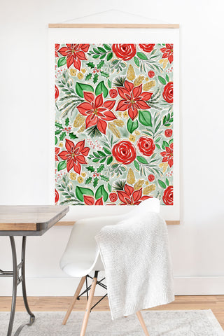 Jacqueline Maldonado Lively Christmas Floral Art Print And Hanger