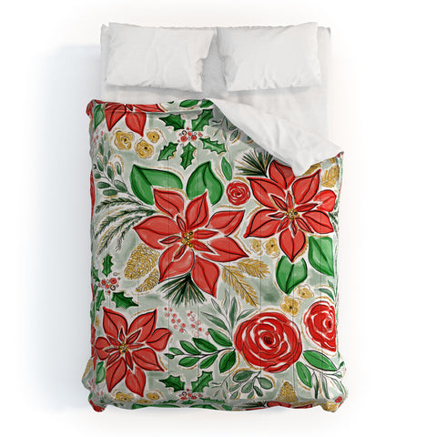 Jacqueline Maldonado Lively Christmas Floral Comforter