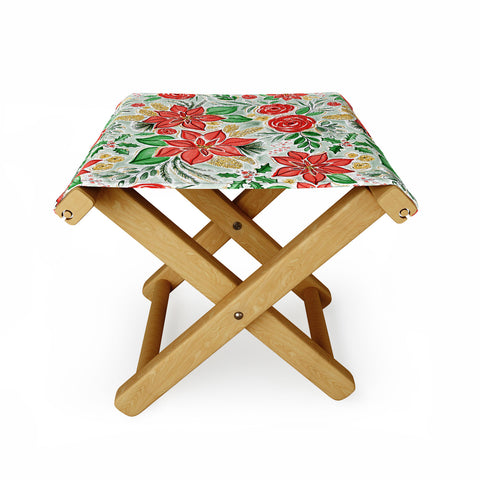 Jacqueline Maldonado Lively Christmas Floral Folding Stool