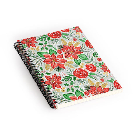 Jacqueline Maldonado Lively Christmas Floral Spiral Notebook