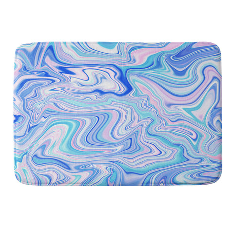 Jacqueline Maldonado Love Spell Marble Turquoise Memory Foam Bath Mat