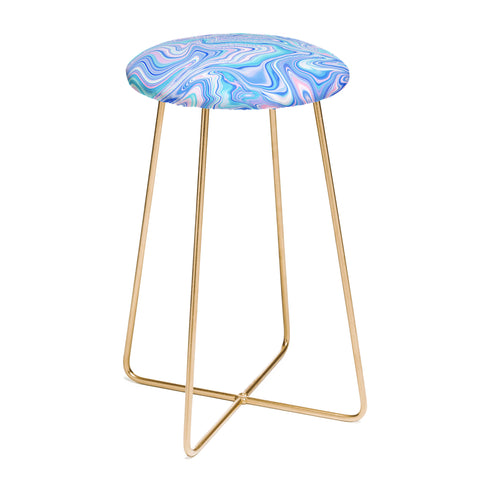 Jacqueline Maldonado Love Spell Marble Turquoise Counter Stool