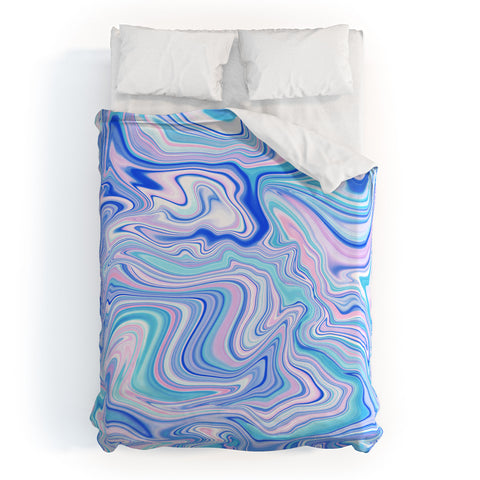 Jacqueline Maldonado Love Spell Marble Turquoise Duvet Cover