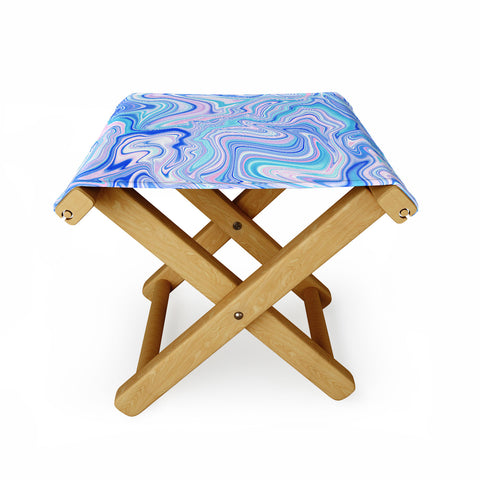 Jacqueline Maldonado Love Spell Marble Turquoise Folding Stool