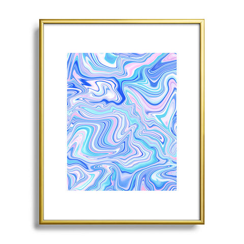 Jacqueline Maldonado Love Spell Marble Turquoise Metal Framed Art Print