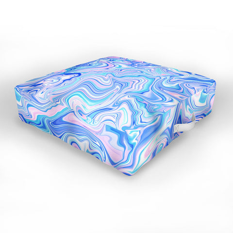 Jacqueline Maldonado Love Spell Marble Turquoise Outdoor Floor Cushion