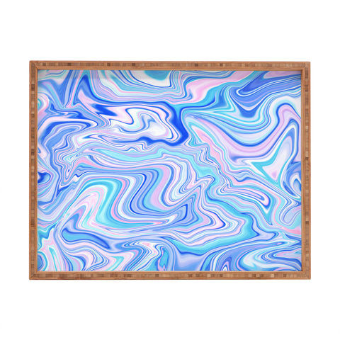 Jacqueline Maldonado Love Spell Marble Turquoise Rectangular Tray