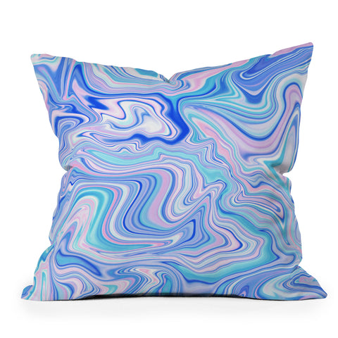 Jacqueline Maldonado Love Spell Marble Turquoise Throw Pillow