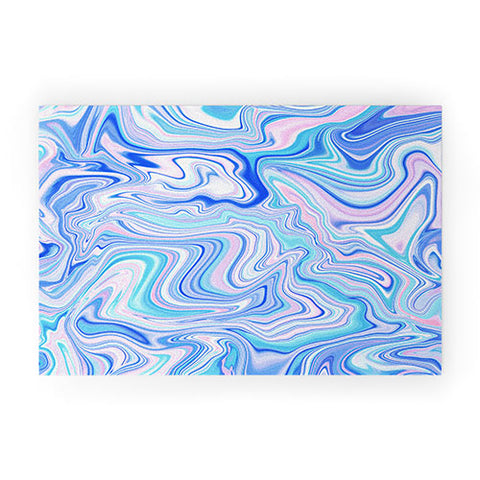 Jacqueline Maldonado Love Spell Marble Turquoise Welcome Mat