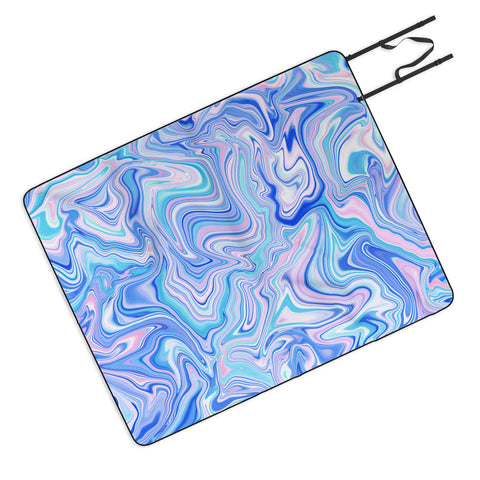 Jacqueline Maldonado Love Spell Marble Turquoise Picnic Blanket