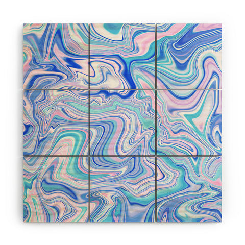 Jacqueline Maldonado Love Spell Marble Turquoise Wood Wall Mural