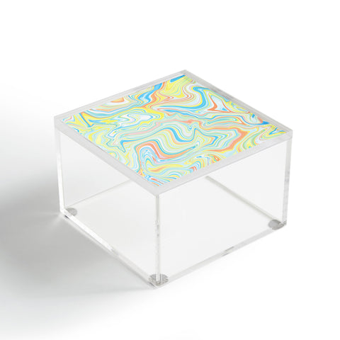 Jacqueline Maldonado Love Spell Marble Yellow Aqua Acrylic Box